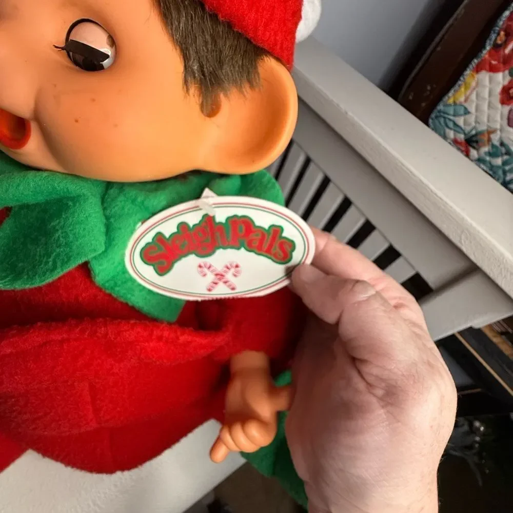 Vtg Large Monchhichi Christmas Open Close Eyes Thumb Sucking Plush Monkey  Tags